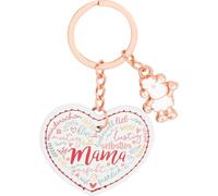 Sheepworld 74615 Porte-clés en cuir synthétique avec cœur en cuir synthétique avec anneau porte-clés, 8,6 cm, cadeau pour maman, fête des mères