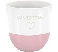 Sheepworld 74826 Gobelet avec gravure « Schwesterherz » | Tasse à café, hauteur 9,8 cm, diamètre 9,3 cm, volume 40 rès | Banderole cadeau, anniversaire, Pâques, Noël