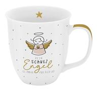 Sheepworld GRUSS & CO 74412 Tasse à café, avec dicton, en porcelaine, avec inscription en allemand « Dein Schutzengel » - 40 cl - Cadeau, porte-bonheur, Nouvel An