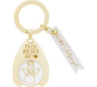 Sheepworld Jeton de Caddie Motif Ange | Puce avec Cordon en Cuir synthétique et Anneau Porte-clés, 7 cm de Longueur Totale | Cadeau de Noël, Nouvel an, Calendrier de l'Avent | 75171