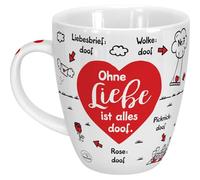 Sheepworld Mug « Ohne Liebe ist alles doof » - Porcelaine - 45 cl - Tasse à café et thé avec inscription en allemand - Cadeau parfait - 46506