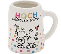 Sheepworld New Bone China 73839 Chope à liqueur avec motif « High » 5 cl avec inscription en allemand Cadeau amusant, fête, cadeau pour homme