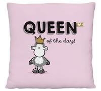 Sheepworld Queen of The Day 74723 Coussin décoratif 100% Polyester 25 x 25 cm Cadeau Amis Article de décoration