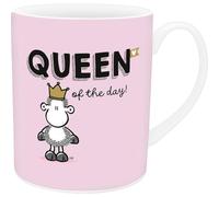 Sheepworld Queen of the day - 74724 - Grande tasse à café en porcelaine - XL - 60 cl - Avec inscription en allemand - Cadeau pour petit ami, petite amie