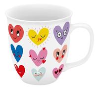Sheepworld Tasse Grande avec motif cœurs - Tasse à café en porcelaine, 40 cl, hauteur 10 cm, diamètre 9 cm - Cadeau pour la Saint-Valentin, un anniversaire - 74864