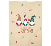 Sheepworld Torchon Magique Motif Lutin | Torchon de Cuisine en Coton, 45 cm x 60 cm, imprimé en Couleur, pressé | Cadeau de Noël, Nouvel an, Calendrier de l'Avent | 51216