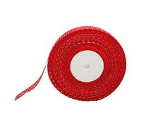 Sheer Chiffon Ribbon 100 Yards | Dot Print Satin for Present Wrapping/Wedding Bouquet/Party Decor | 1 Inch Wide Reusable Craft Ribbon (Rouge)