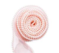 Sheer Ribbon - 4.5 Meters Pink Mesh Decorative Ribbon with Pearl Edge | Bridal Decorative Ribbon For Graduation Birthday DIY Crafts Bouquet Invitations Gift Wrapping Party Table Floral Arrangements