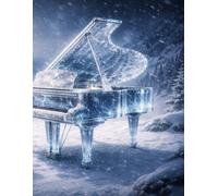 Sheet Music Book - Crystal Piano in a Snowy Mountain Valley: Blank Manuscript Paper with 12 Staves Per Page for Composition, Songwriting, Lessons, ... and Creative Ideas | 100 Pages | 8.5 x 11
