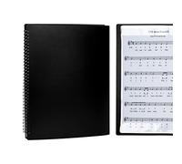 Sheet Music Folders Music Binder 4 Pages Expand Spiral-Bound A4 Size 10 Sleeves 60 Pockets Music Folder Organizer (Black)