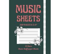 Sheets Music 200 pages 8.5×11 inch Music Staff paper Sheets, blank music sheets, Music manuscript paper: Perfect for Composers, Songwriters, writing, ... - 200 Pages of Premium Blank Staff Paper