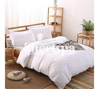 SHEETSPA Qualité hôtelière 1500 Fils 100% Coton égyptien Super King Size Housse de Couette à Fermeture à glissière avec 2 Couvre-oreillers Ensemble de Couette 3 pièces (Super-King, Blanc, Solide)