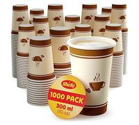 Shefa Lot de 1 000 tasses à café en carton pour boissons chaudes ou froides, tasses chaudes à emporter pour cafés - Tasse à café en papier résistante à la chaleur, sans BPA - Gobelets pour boissons