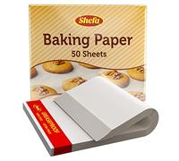 SHEFA Lot de 50 feuilles de papier sulfurisé carrées de qualité supérieure - Anti-graisse - Prédécoupées - Pour plaque de four