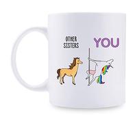 Shefine Sister Gifts from Sister Coffee Mugs - Cadeau d'anniversaire drôle ou excellent cadeau de remise de diplôme pour sœur - Cadeau sentimental pour amie de sœur et frère - 311,8 g (You)