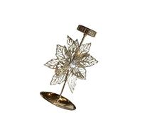 SHEGOTO Bougeoir en fer avec fleur de Noël, étoile, flocon de neige, arbre à fleurs, bougeoir pour décoration de table de maison