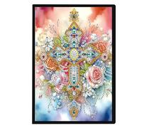 SHEGZHUC 14,5 x 21 cm Diamond Painting Notebook A5 Blank Diamond Painting Notebook Diamond Painting Strass Pierres spéciales Journal Fille Cadeaux Croix Jésus