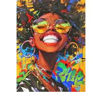 SHEGZHUC 40 x 50 cm Diamond Painting Afrique Femme Foret Partiel Diamant Peinture Femmes Beautés Diamond Painting Pop Art Mosaïque Diamant Peinture Art Broderie Point de Croix Images Cadeau Décoration