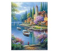SHEGZHUC 40x50cm Diamond Painting Paysage Mer Diamond Painting Fleur Diamond Painting Bateau Peinture Diamant Adulte Broderie Diamant Kit Complet Point de Croix Salon Chambre Murale Décor Artisanat