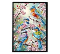 SHEGZHUC Carnet de notes, 14,5 x 21 cm, format A5, vierge, peinture diamant, carnet de notes, peinture diamant, strass, pierres spéciales, journal intime, cadeau pour fille, motif d'oiseau de colibri