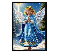 SHEGZHUC Carnet de notes de peinture diamant - 14,5 x 21 cm - Format A5 - Vierge - Carnet de notes - Peinture diamant - Strass spéciaux - Journal intime - Cadeau pour fille (anges fées, elfes)
