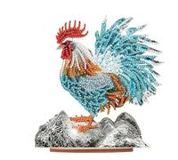 SHEGZHUC Décorations de peinture diamant : poule, coq, poule, poussin, animaux - peinture diamant art broderie point de croix cadeau - décoration de table