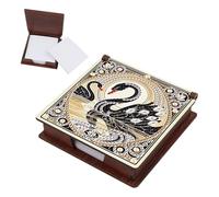 SHEGZHUC Diamond Painting - Bloc de notes - Recharge - Support en bambou - Avec 160 feuilles - Peinture diamant - Boîte à notes - En bois - Mosaïque - Cadeau - Noir