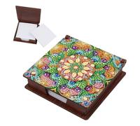 SHEGZHUC Diamond Painting - Bloc de notes - Recharge - Support en bambou - Avec 160 feuilles - Peinture diamant - Boîte à notes - En bois - Mosaïque - Cadeau - Fleurs mandala
