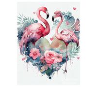 SHEGZHUC Diamond Painting Flamant Rose 30x40cm Diamant Painting Flamant Rose Animaux Couple Peinture Diamant Adulte Broderie Diamant Kit Complet Point de Croix Salon Chambre Murale Décor Artisanat