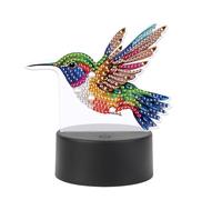 SHEGZHUC Diamond Painting Lampe de chevet tactile colibri oiseau été oiseau LED lampe de table veilleuse prise USB lampe LED mosaïque diamant peinture art cadeau ornements table chambre décoration
