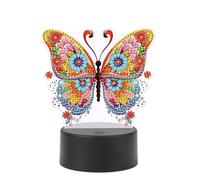 SHEGZHUC Diamond Painting Lampe de Chevet Tactile Papillon Multicolore LED Lampe de Table Veilleuse Prise USB Lampe LED Mosaïque Diamant Peinture Art Cadeau Ornements Table Chambre Décoration