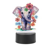 SHEGZHUC Diamond Painting Lampe de chevet Touch Diamond Painting Éléphant LED Lampe de table Veilleuse Prise USB Lampe LED Mosaïque Diamant Peinture Art Cadeau Ornements Table Chambre Décoration