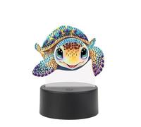 SHEGZHUC Diamond Painting Lampe de chevet Touch Diamond Painting Tortue LED Lampe de table Veilleuse Prise USB Lampe LED Mosaïque Diamant Peinture Art Cadeau Ornements Table Chambre Décoration