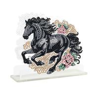 SHEGZHUC Diamond Painting Porte-serviettes Cheval au galop Noir Distributeur de nappe autoportant Porte-serviettes en papier Cadre Distributeur de serviettes Peinture diamant Porte-serviettes Cadeau