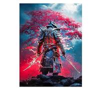 SHEGZHUC Diamond Painting Samouraï 40 x 50 cm - Cerisier Japon Paysage Fleur de Cerisier - Art Broderie Point de Croix Images Cadeau Décoration