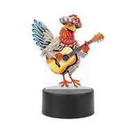 SHEGZHUC Diamond Painting Veilleuse Tactile Coq et Guitare Lampe de Table LED Veilleuse Prise USB LED Lampe Animaux Mosaïque Diamant Peinture Art Cadeau Ornements Table Chambre Décoration