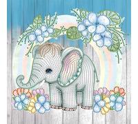 SHEGZHUC Éléphant Diamond Painting 30 x 30 cm - Strass Animaux Spéciaux, Fleurs, Art Broderie Point de Croix - Cadeau Décoration Murale