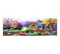 SHEGZHUC Peinture diamant 110 x 50 cm Maison au bord du lac Cour européenne Peinture diamant Paysage Peinture diamant Grand XXL Peinture diamant Art Broderie Point de Croix Images Cadeau Décoration