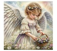 SHEGZHUC Peinture diamant Ange avec ailes Defloration 30 x 30 cm Diamond Painting Fées et elfes Blanc Fille Mosaïque Diamant Peinture Art Broderie Point de Croix Images Cadeau Décoration murale