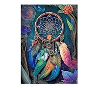SHEGZHUC Peinture diamant attrape-rêves multicolore 30 x 40 cm Peinture diamant attrape-rêves Peinture par numéros Attrape-rêves Peinture diamant Art Broderie Point de Croix Images Cadeau Décoration
