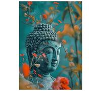 SHEGZHUC Peinture diamant Bouddha 30 x 40 cm Peinture diamant Images Bouddha zen Diamond Painting Fleurs Bouddha Image Mosaïque Diamant Peinture Art Broderie Point de Croix Images Cadeau Décoration