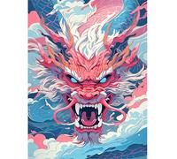 SHEGZHUC Peinture diamant carrée 40 x 50 cm dragon rose diamant peinture dragon diamant peinture images animaux mosaïque peinture diamant art broderie point de croix images cadeau décoration murale