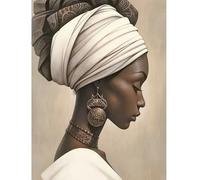 SHEGZHUC Peinture diamant carrée 40 x 50 cm Femme Afrique Femme avec chapeau Diamond Painting Adulte Mosaïque Diamant Peinture Art Broderie Point de Croix Images Cadeau Décoration murale