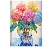 SHEGZHUC Peinture diamant Fleurs dans vase 30 x 40 cm Hortensia coloré Peinture diamant Bouquet de fleurs Peinture Fleurs Mosaïque Diamant Peinture Art Broderie Point de Croix Images Cadeau Décoration
