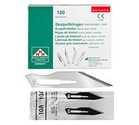 Shehadeh - Lot de 100 lames de scalpel figure 10A pour support de scalpel n° 3 - Emballage stérile individuel