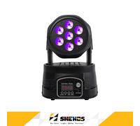 SHEHDS 7x18w LED Moving Head Wash Stage Lighting RGBWA UV 6in1 Professionnel DMX512 pour Disco DJ Music Party KTV Nightclub Lights RGBWA UV