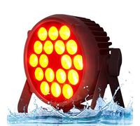 SHEHDS Coral Par DMX512 Lumières d'extérieur LED 18 x 12 W RGBW UV couleur lavé/stroboscopique Angle de faisceau 45 lumières montantes DMX512 activées par le son sans ventilateur