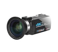 SHEHUALI Caméra de vlogging, Caméra vidéo Vlogging 4K Caméscope for l'enregistrement Vlog 5 6MP Et Ivre Caméras de Vision de Nuit Caméra de Pochette de Poche avec Fonction WiFi(16G SD Card,Zwart)