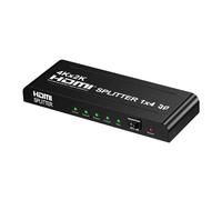 SHEHUALI Commutateur Vidéo, Répartiteur Compatible 4K 3D, 1x4, Distributeur 1 Entrée, 4 Sorties, Vidéo 30Hz, Amplificateur De Commutateur