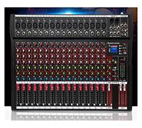 SHEHUALI Table de mixage DJ, 16 canaux mélangeur Studio Professionnel USB DJ Console de mixage sonore puissances fantômes amplificateur de Moniteur